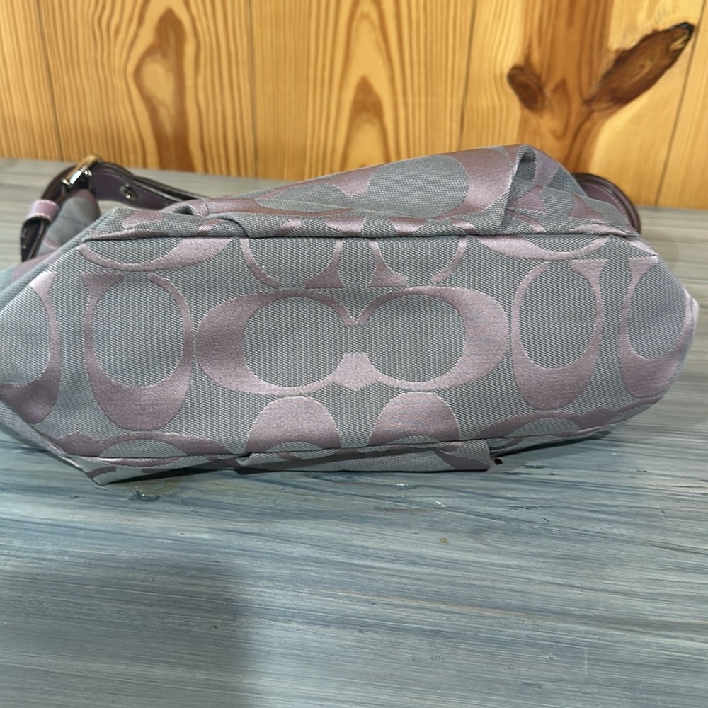 NWOT Coach Grey and Lavender Canvas Bag. - Picture 6 of 6